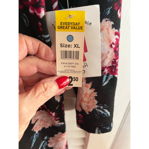 Vintage Bobbie Brooks floral knit swing top w necklace XL NWT retro cottage corp - Picture 5 of 5